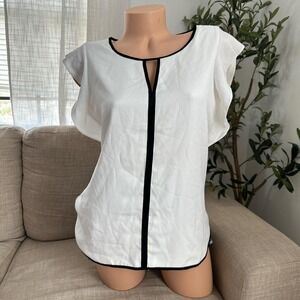 Karl lagerfeld black white contrast blouse